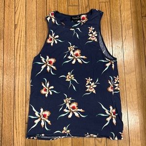 Blue floral tank top
